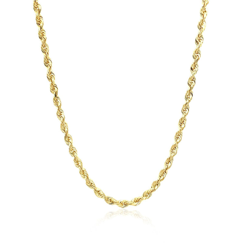 Bids.com 2.75mm 10k Yellow Gold Solid Diamond Cut Rope Chain Necklaces White Smoke 18 / Yellow Gold,20 / Yellow Gold,22 / Yellow Gold,24 / Yellow Gold