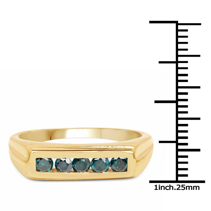 Bids.com 14K Yellow Gold Plated 0.50 Carat Genuine Blue Diamond .925 Sterling Silver Ring Rings White Smoke size 8.00,size 9.00,size 9.50,size 6.00,size 7.00