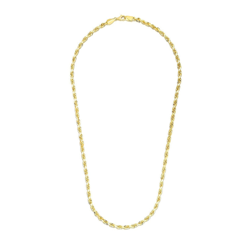 Bids.com 3.5mm 14k Yellow Gold Solid Diamond Cut Rope Chain Necklaces White Smoke 18 / Yellow Gold,20 / Yellow Gold,22 / Yellow Gold,24 / Yellow Gold,30 / Yellow Gold,One / Yellow Gold