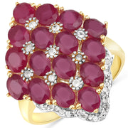 Bids.com 6.49 Carat Glass Filled Ruby and White Topaz .925 Sterling Silver Ring Rings White Smoke size 10.50,size 6.00,size 7.00,size 8.00,size 5.00,size 9.00