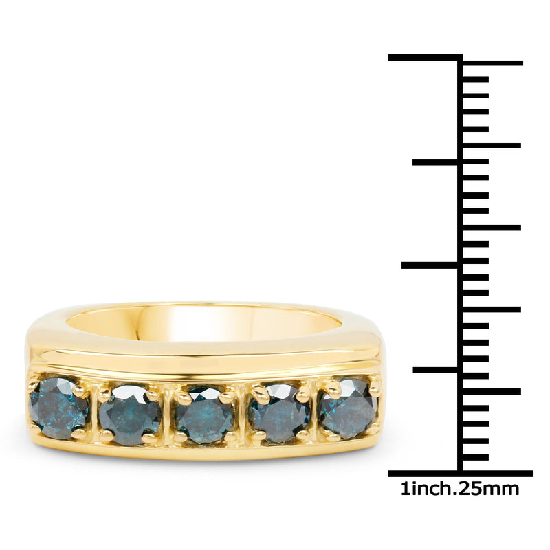 Bids.com 14K Yellow Gold Plated 1.25 Carat Genuine Blue Diamond .925 Sterling Silver Ring Rings White Smoke size 8.00,size 6.00,size 7.00,size 9.00