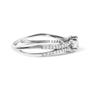 Bids.com 14K White Gold 5/8 Cttw Diamond Split Shank Engagement Ring  (G-H Color, VS2-SI1 Clarity) - Size 7 Rings White Smoke 7 / White.Gold