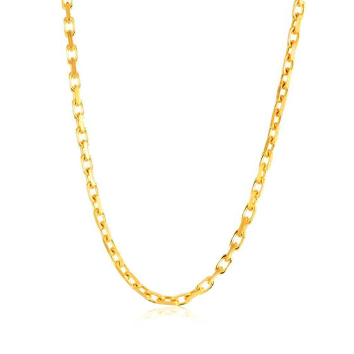 Bids.com 14k Yellow Gold French Cable Link Chain (2.50 mm) Necklaces White Smoke 18 / Yellow Gold,20 / Yellow Gold,22 / Yellow Gold,24 / Yellow Gold