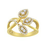 Bids.com 10K Yellow Gold 1/2 Cttw Round-Cut Diamond Layered Crossover Triple Leaf Bypass Ring (I-J Color, I1-I2 Clarity) - Size 7 Rings White Smoke 9 / Yellow.Gold,8 / Yellow.Gold,6 / Yellow.Gold,7 / Yellow.Gold,5 / Yellow.Gold,10 / Yellow.Gold