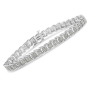 Bids.com 10k White Gold 2 cttw Diamond Fan-Shaped Link Tennis Bracelet (I-J Clarity, I3 Color) - Size 7.25" Bracelets White Smoke White.Gold / 7.25