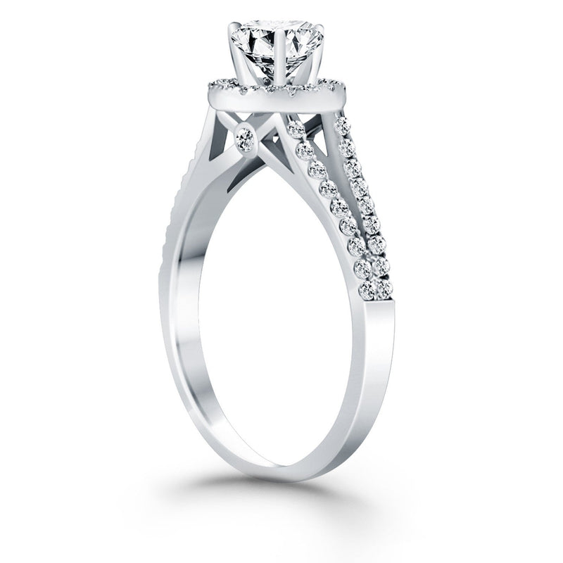 Bids.com 14k White Gold Diamond Halo Split Shank Engagement Ring Rings White Smoke 4 / White Gold,4.5 / White Gold,5 / White Gold,5.5 / White Gold,6 / White Gold,6.5 / White Gold,7 / White Gold,7.5 / White Gold,8 / White Gold,8.5 / White Gold,9 / White Gold