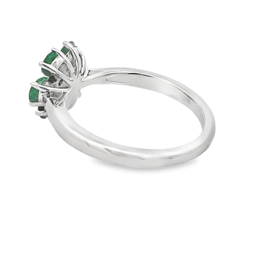Bids.com 1.14ct Emerald Zircon Ring Sterling Silver Rings White Smoke 8.0