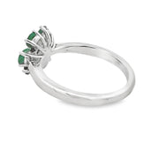 Bids.com 1.14ct Emerald Zircon Ring Sterling Silver Rings White Smoke 7.0