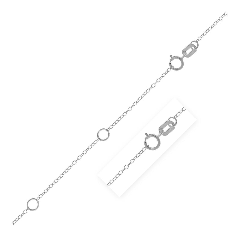 Bids.com Double Extendable Piatto Chain in 14k White Gold (1.2mm) Necklaces White Smoke 18 / White Gold