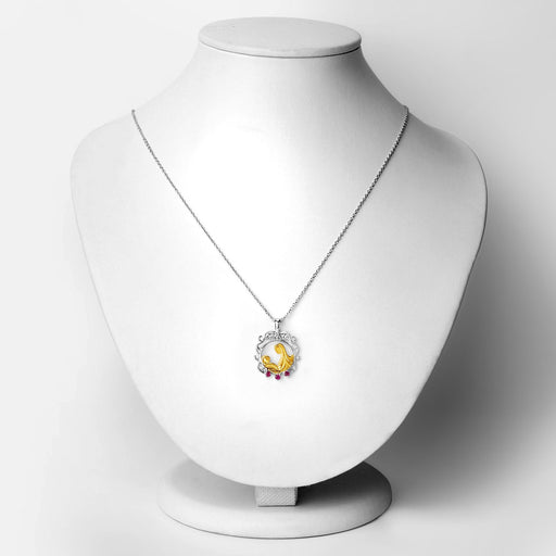 Bids.com 0.14 Carat Genuine Ruby .925 Sterling Silver Pendant Pendants White Smoke size 18.00