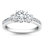 Bids.com 14k White Gold Three Stone Engagement Ring with Diamond Band Rings White Smoke 4 / White Gold,4.5 / White Gold,5 / White Gold,5.5 / White Gold,6 / White Gold,6.5 / White Gold,7 / White Gold,7.5 / White Gold,8 / White Gold,8.5 / White Gold,9 / White Gold