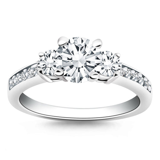 Bids.com 14k White Gold Three Stone Engagement Ring with Diamond Band Rings White Smoke 4 / White Gold,4.5 / White Gold,5 / White Gold,5.5 / White Gold,6 / White Gold,6.5 / White Gold,7 / White Gold,7.5 / White Gold,8 / White Gold,8.5 / White Gold,9 / White Gold