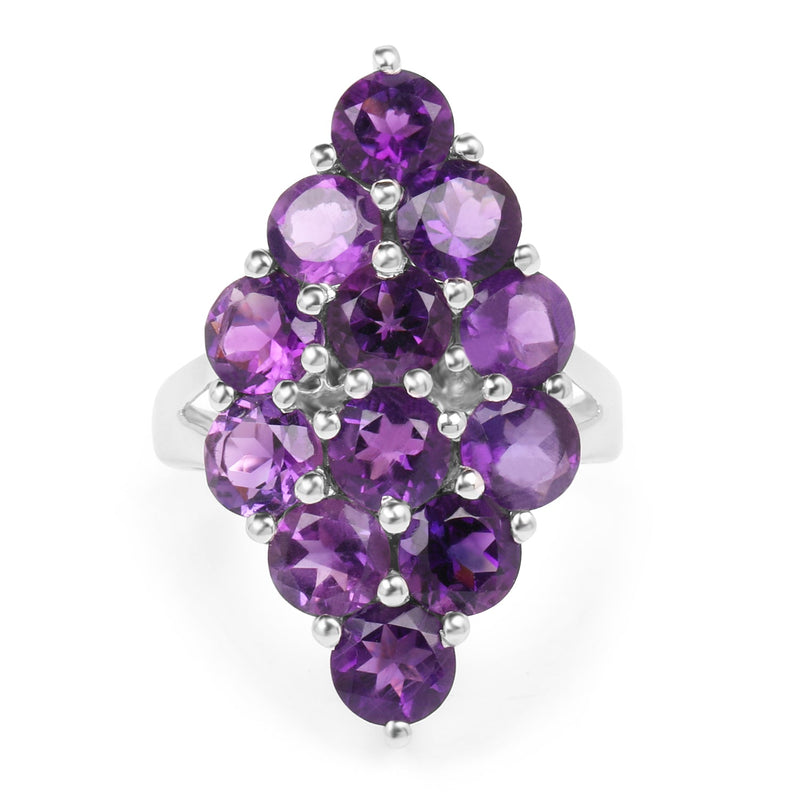 Bids.com 6.78 Carat Genuine Amethyst .925 Sterling Silver Ring Rings White Smoke size 6.00,size 7.00,size 8.00,size 9.00,size 5.00,size 10.00
