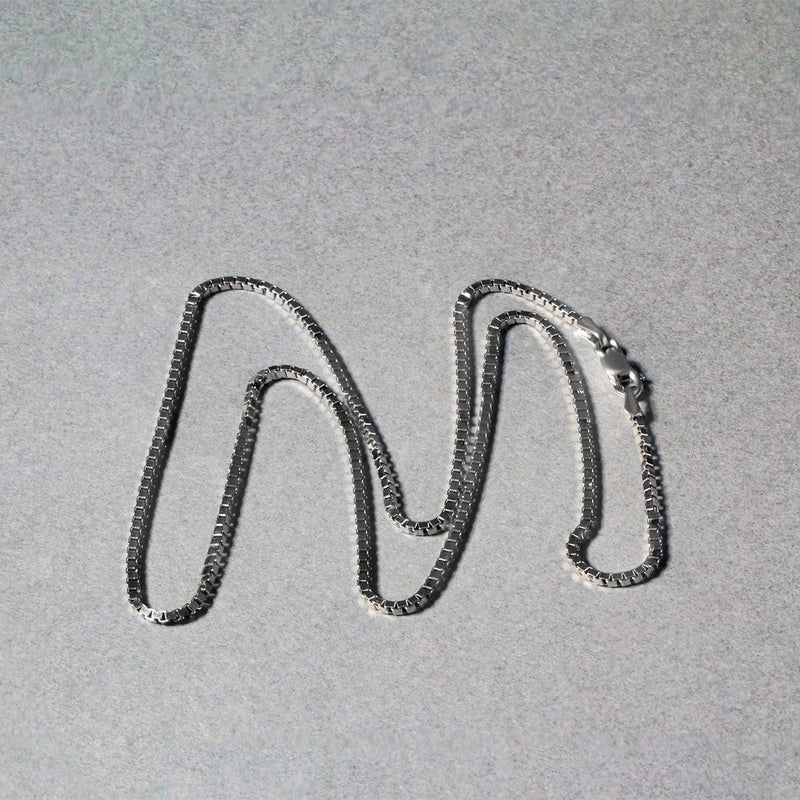 Bids.com 14k White Gold Classic Box Chain 1.4mm Necklaces Gray 16 / White Gold,18 / White Gold,20 / White Gold,22 / White Gold,24 / White Gold,30 / White Gold