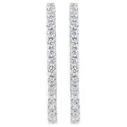 Bids.com 14K White Gold 2.0 Cttw Round Brilliant Cut Diamond Oblong Hinged Leverback Hoop Earrings (I-J Color, I1-I2 Clarity) Earrings White Smoke White.Gold / 2