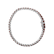 Bids.com .925 Sterling Silver 10.0 Cttw Created Orange Garnet Tennis Bracelet - 7.25" Bracelets White Smoke White.Sterling Silver / 7.25