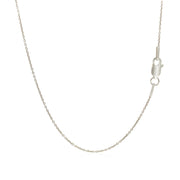 Bids.com 14k White Gold Round Cable Link Chain 1.1mm Necklaces White Smoke 16 / White Gold,18 / White Gold