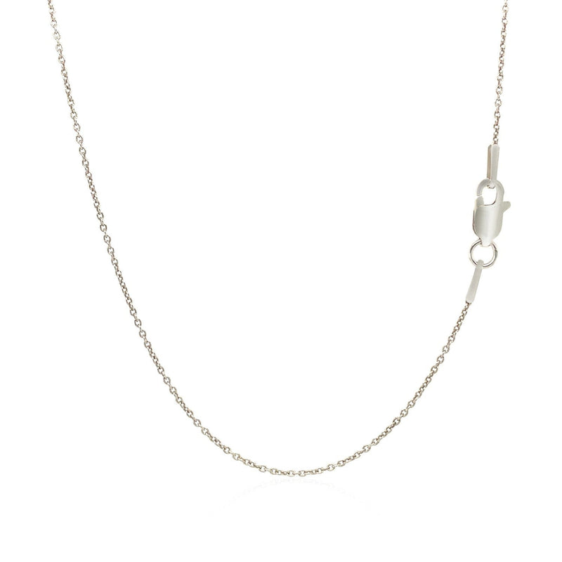 Bids.com 14k White Gold Round Cable Link Chain 1.1mm Necklaces White Smoke 16 / White Gold,18 / White Gold