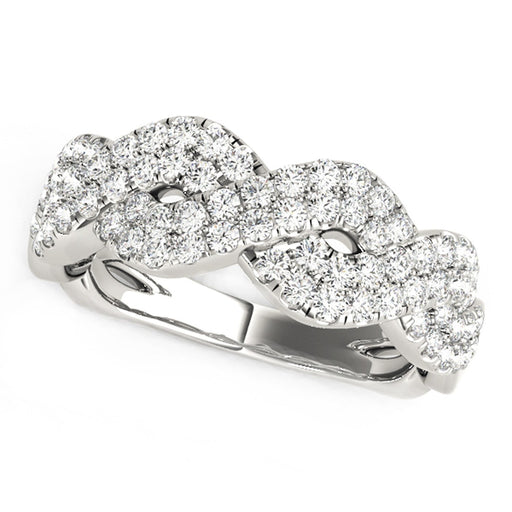 Bids.com Diamond Studded Interlocking Waves Ring in 14k White Gold (5/8 cttw) Rings White Smoke 3 / White Gold,3.5 / White Gold,4 / White Gold,4.5 / White Gold,5 / White Gold,5.5 / White Gold,6 / White Gold,6.5 / White Gold,7 / White Gold,7.5 / White Gold,8 / White Gold,8.5 / White Gold,9 / White Gold