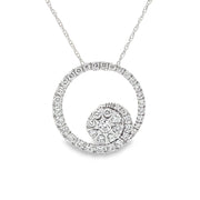 Bids.com .50ct Diamond Circle of Love Pendant 14KT White Gold Pendants White Smoke