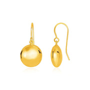 Bids.com 14k Yellow Gold Puffed Circle Shape Drop Earrings Earrings White Smoke Yellow Gold