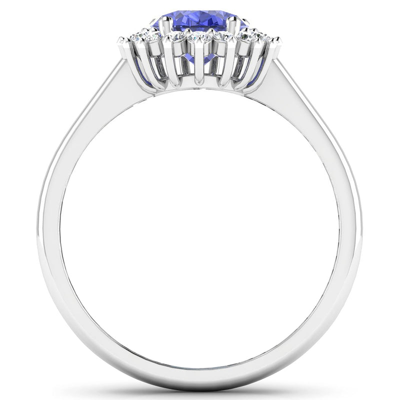 Bids.com 1.92 Carat Genuine Tanzanite and White Diamond 14K White Gold Ring Rings White Smoke size 6.00,size 7.00,size 8.00,size 9.00