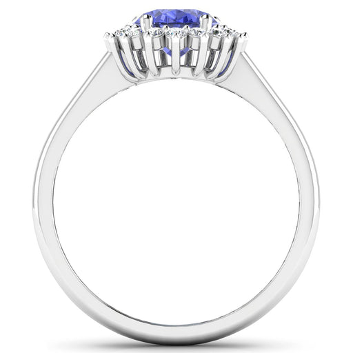 Bids.com 1.92 Carat Genuine Tanzanite and White Diamond 14K White Gold Ring Rings White Smoke size 6.00,size 7.00,size 8.00,size 9.00