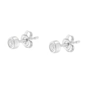 Bids.com 10K White Gold 0.15 Cttw Round Brilliant-Cut Near Colorless Diamond Bezel-Set Stud Earrings (H-I Color, I1-I2 Clarity) Earrings White Smoke Yellow.Gold,White.Gold,10k Yellow Gold