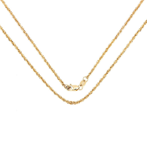 Bids.com 14K Yellow Gold 18inch 1.5mm Lite Rope Chain with Lobster Clasp Necklaces White Smoke
