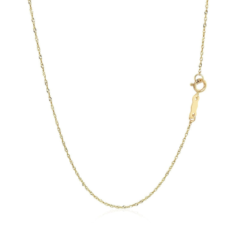 Bids.com 14k Yellow Gold Singapore Chain 0.8mm Necklaces White Smoke 16 / Yellow Gold,18 / Yellow Gold