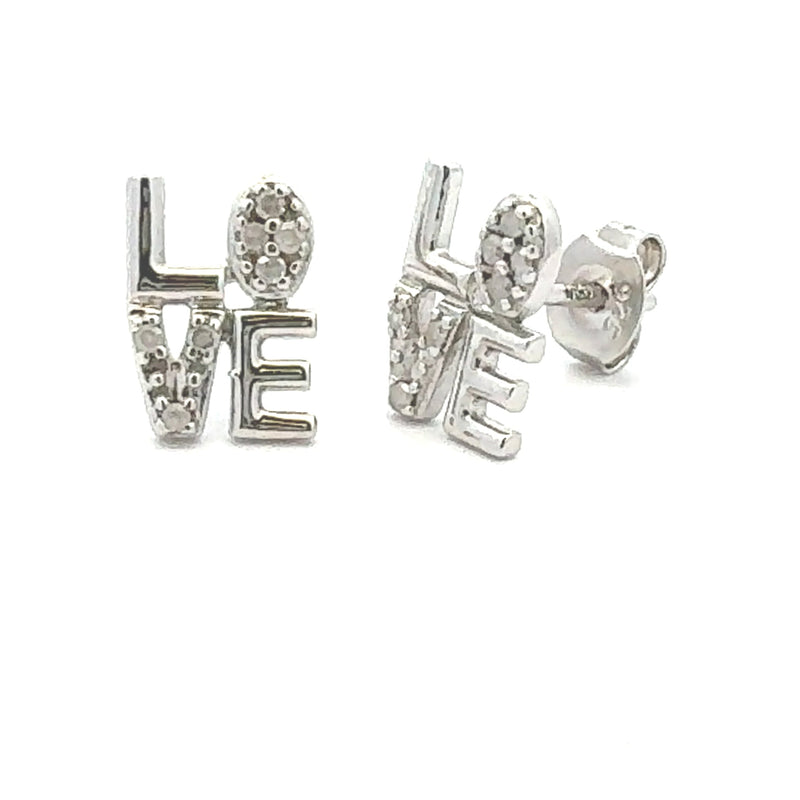 Bids.com .03ct Diamond Earrings Sterling Silver Earrings White Smoke