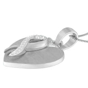 Bids.com .925 Sterling Silver 1/10 cttw Diamond Heart Pendant Necklace (H-I, I1-I2) Necklaces White Smoke White.Sterling Silver / 18