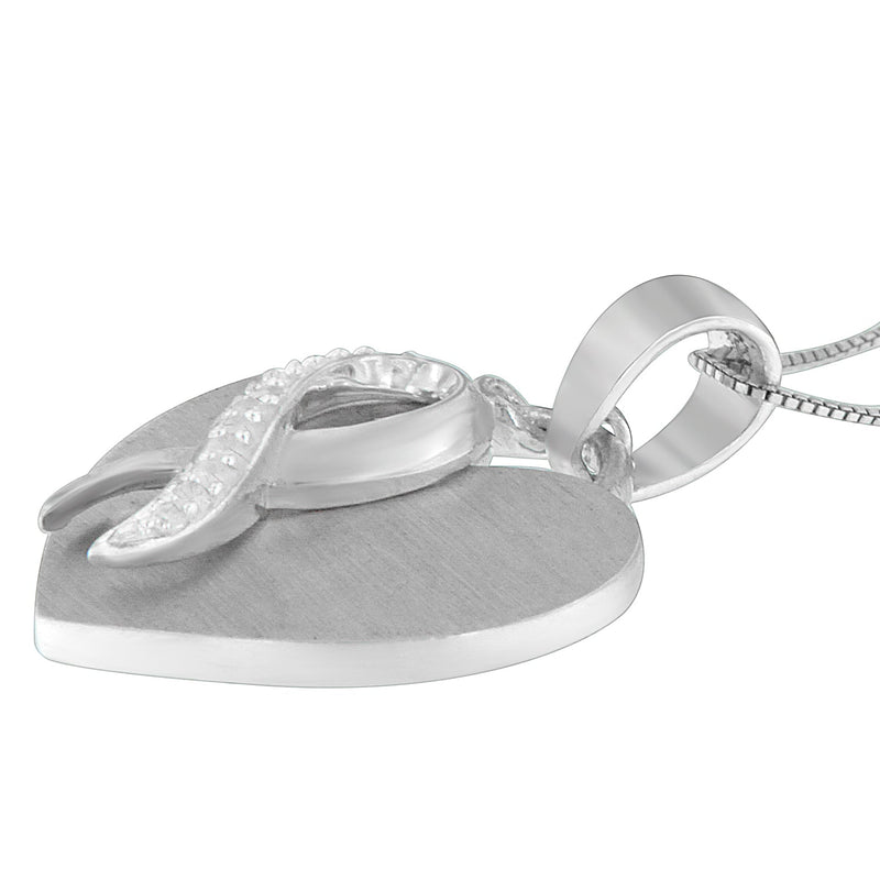 Bids.com .925 Sterling Silver 1/10 cttw Diamond Heart Pendant Necklace (H-I, I1-I2) Necklaces White Smoke White.Sterling Silver / 18