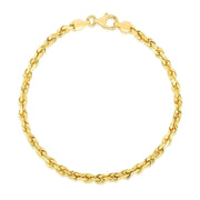 Bids.com 4.0mm 14k Yellow Gold Solid Diamond Cut Rope Bracelet Bracelets White Smoke 7 / Yellow Gold,8 / Yellow Gold