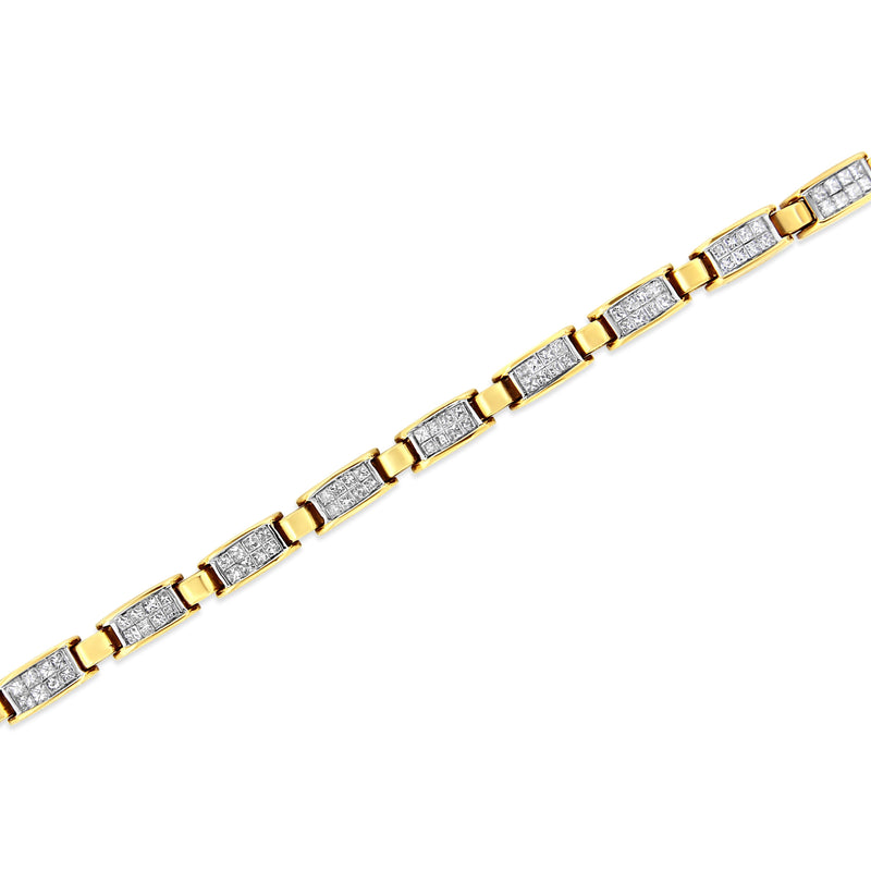 Bids.com 14K Yellow Gold 2 1/2 Cttw Princess-Cut Diamond Link Tennis Bracelet (H-I Color, SI2-I1 Clarity) - 7.25" Bracelets White Smoke Yellow.Gold / 7.25