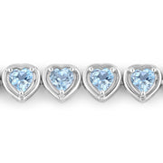 Bids.com 10.50 Carat Genuine Blue Topaz .925 Sterling Silver Bracelet Bracelets Light Gray size 7.25