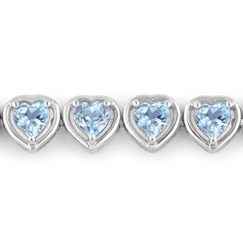 Bids.com 10.50 Carat Genuine Blue Topaz .925 Sterling Silver Bracelet Bracelets Light Gray size 7.25