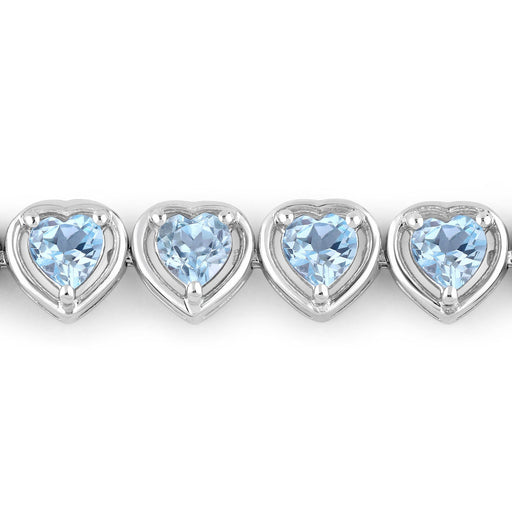 Bids.com 10.50 Carat Genuine Blue Topaz .925 Sterling Silver Bracelet Bracelets Light Gray size 7.25