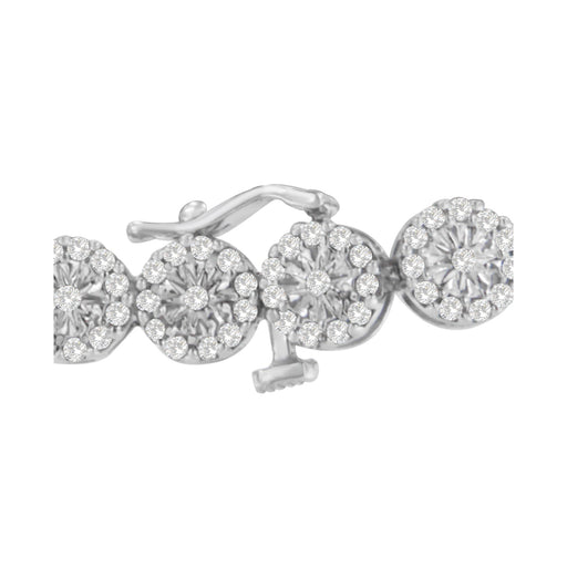 Bids.com 14K White Gold 2.00 Cttw Diamond Halo Link Tennis Bracelet (H-I Color, I1-I2 Clarity) - 7" Inches Bracelets White Smoke 14k White Gold / 7,White.Gold / 7