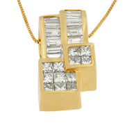 Bids.com 14K Yellow Gold 1 1/2 cttw Princess and Baguette Cut Diamond Geometric Pendant Necklace (H-I Color, VS1-VS2 Clarity) Necklaces White Smoke Yellow.Gold / 18