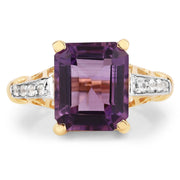 Bids.com 4.83 Carat Genuine Amethyst and White Topaz .925 Sterling Silver Ring Rings White Smoke size 5.00,size 6.00,size 7.00,size 8.00,size 9.00