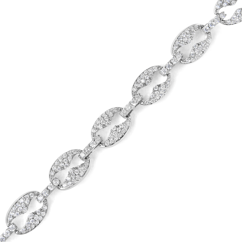 Bids.com 14K White Gold 1 1/2 Cttw Round Diamond Set Link Bracelet (I-J Color, I1-I2 Clarity) - 7" Bracelets White Smoke White.Gold / 7