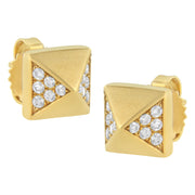 Bids.com 14K Yellow Gold 1/4 Cttw Diamond Pyramid Stud Earring (G-H Color, SI1-SI2 Clarity) Earrings White Smoke Yellow.Gold / 0.279