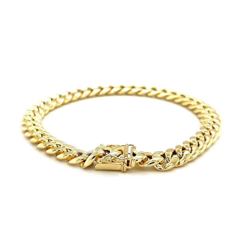 Bids.com 10k Yellow Gold Semi Solid Miami Cuban Bracelet (7.20 mm) Bracelets White Smoke 8.5 / Yellow Gold