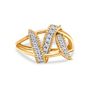 Bids.com 14K Yellow Gold Plated .925 Sterling Silver 1/4 Cttw Diamond Interlocking Bypass Ring (I-J Color, I1-I2 Clarity) - Size 7 Rings White Smoke 9 / Yellow.Sterling Silver,8 / Yellow.Sterling Silver,6 / Yellow.Sterling Silver,7 / Yellow.Sterling Silver,5 / Yellow.Sterling Silver,10 / Yellow.Sterling Silver