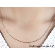 Bids.com 14k Rose Gold Diamond Cut Cable Link Chain 1.3mm Necklaces Tan 16 / White Gold,18 / White Gold,20 / White Gold