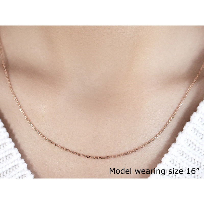 Bids.com 14k Rose Gold Diamond Cut Cable Link Chain 1.3mm Necklaces Tan 16 / White Gold,18 / White Gold,20 / White Gold