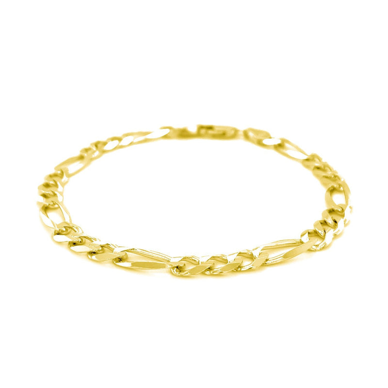 Bids.com 6.0mm 14k Yellow Gold Solid Figaro Bracelet Bracelets White Smoke 7 / Yellow Gold,8.5 / Yellow Gold