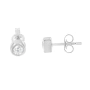 Bids.com 10K White Gold 0.30 Cttw Round Brilliant-Cut Near Colorless Diamond Bezel-Set Stud Earrings (H-I Color, I1-I2 Clarity) Earrings White Smoke Yellow.Gold,White.Gold,10k Rose Gold