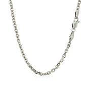 Bids.com 14k White Gold Diamond Cut Cable Link Chain (2.90 mm) Necklaces White Smoke 18 / White Gold,20 / White Gold,22 / White Gold,24 / White Gold,26 / White Gold